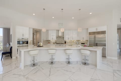 Barstool seating makes entertaining a breeze.