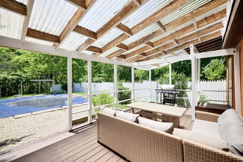 Unwind in style under the shaded patio.