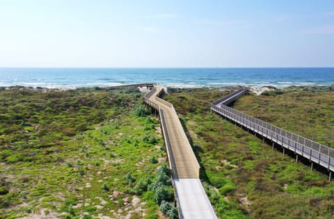 Take the boardwalk and walk to the beach.