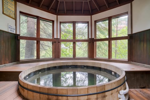 Beautiful community indoor hot tub.