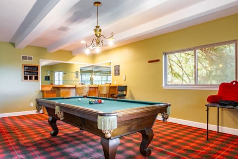 Pool table in the game room.