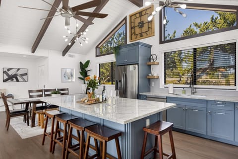 Convenient desk space.