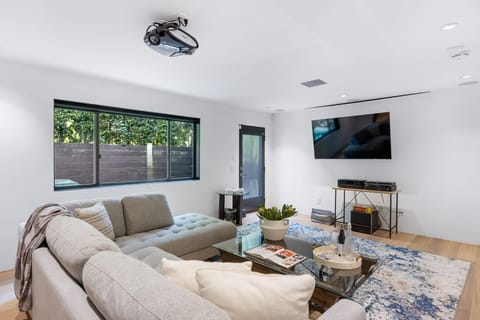 Sleep sofa in the den.