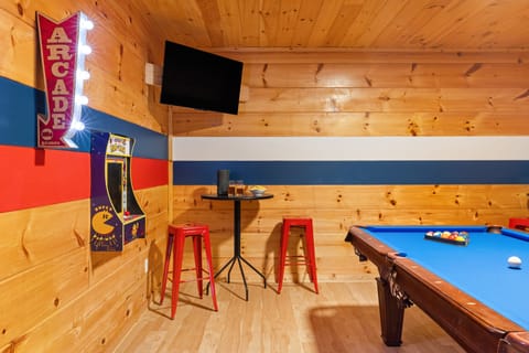 Game room fun: pool table, darts, and arcade games!