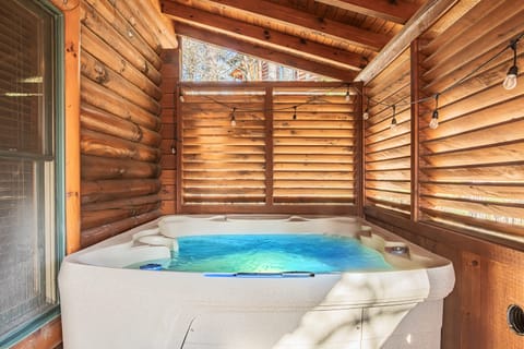 Enjoy a rejuvenating soak in the hot tub.