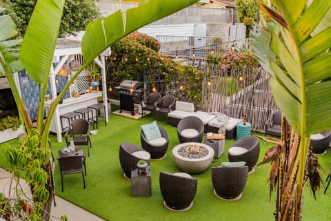 Lush oasis-like lounge.