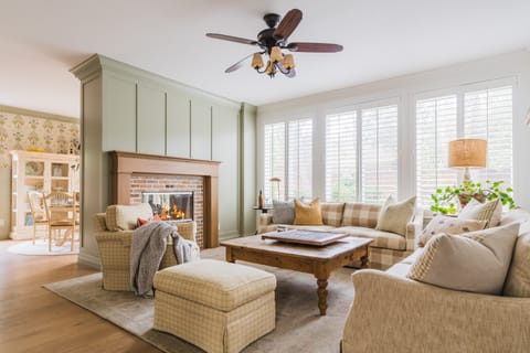 Cozy up by the warm fireplace in this inviting lounge.