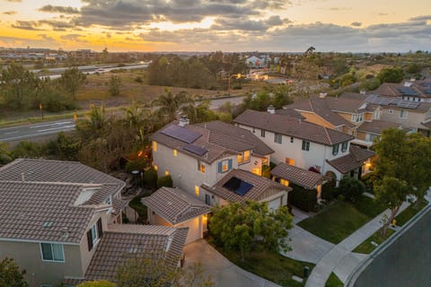 Elevated view reveals size, layout, and peaceful surroundings.