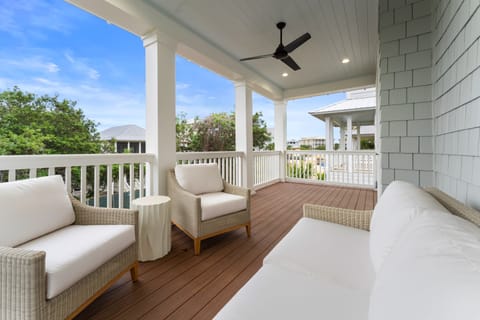 Cozy outdoor lounge seating.