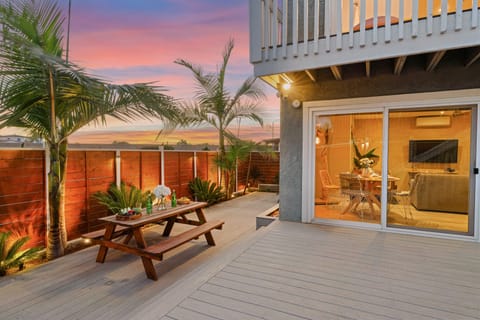 BBQ grill and al fresco dining table.