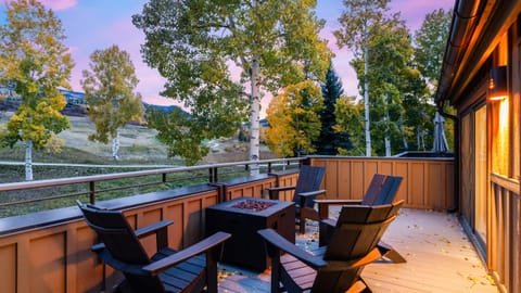Unwind on the deck by the fire pit.