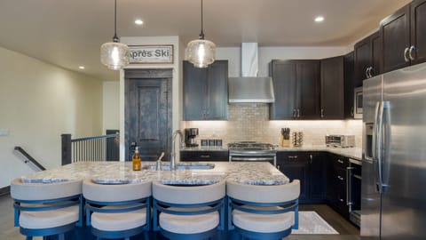 Kitchen stocked with essentials.