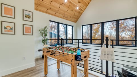 Loft with foosball.