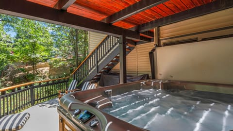 Enjoy a rejuvenating soak in the hot tub.