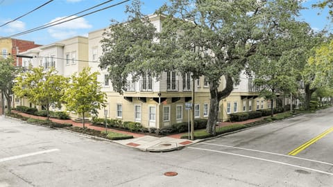 Street view of the charming corner building.