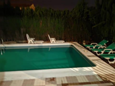 Night, Pool view, Swimming pool