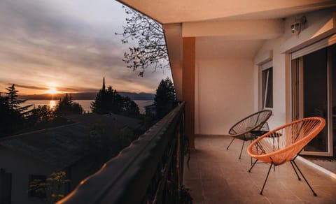 Natural landscape, Seating area, Lake view, Sunset