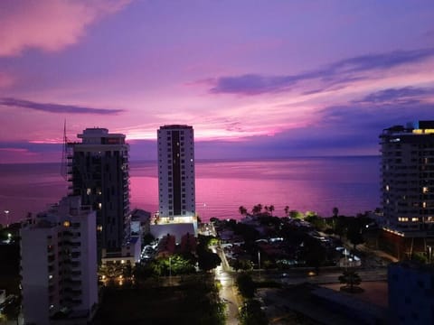 Night, Natural landscape, Bird's eye view, City view, Sea view, Sunset