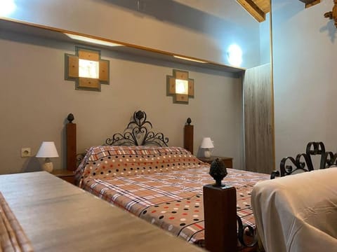 Wooden interior in village krini. House in Corfu, Greece