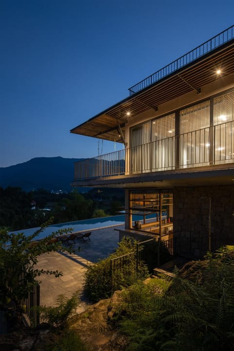 Night, Natural landscape, Mountain view, Pool view