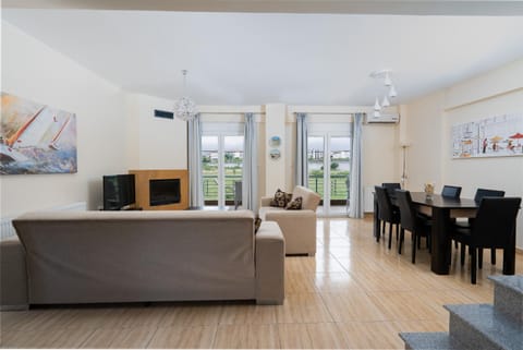 Living room, Dining area, flat iron