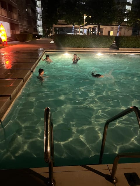 Night, Pool view, Swimming pool