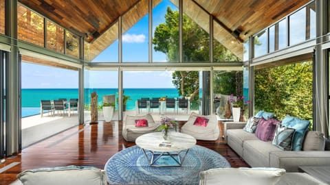 View (from property/room), Living room, Seating area, Sea view