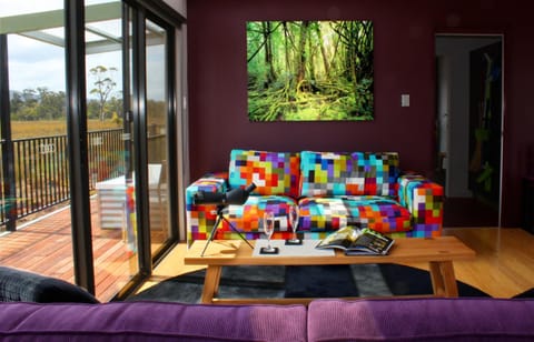 Living room, Seating area, Garden view