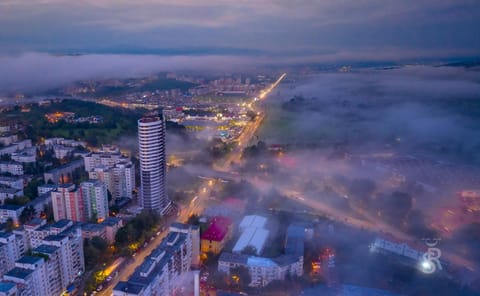 Night, Natural landscape, Bird's eye view, City view