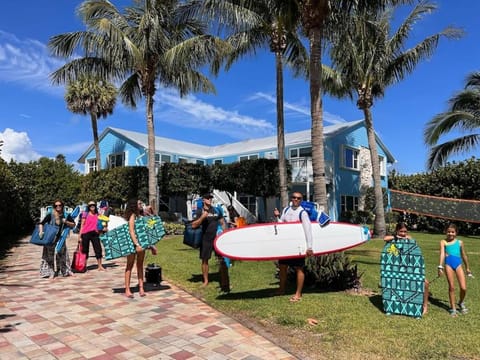 Beach, group of guests