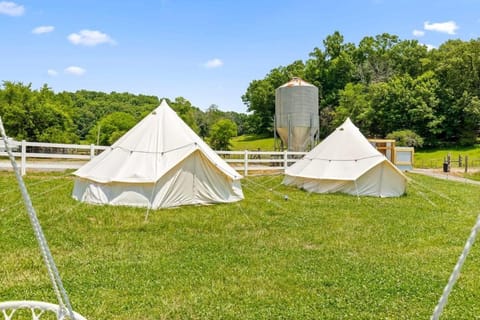 Glamp on Functional Farm with pool 15min to Chatt! Luxury tent in Chattanooga