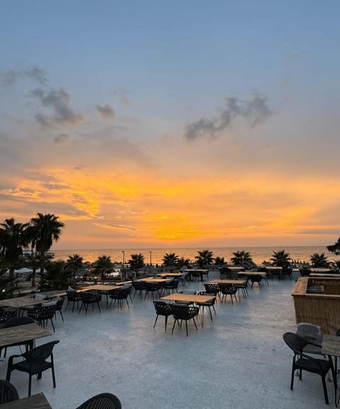 Sea view, Sunset, sunbed