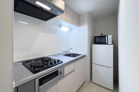 Kitchen or kitchenette, minibar, stove