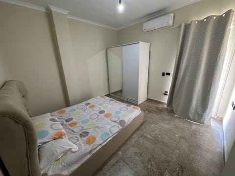 Bed, Photo of the whole room, Bedroom, towels, wardrobe, air conditioner