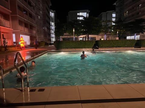 Night, Pool view, Swimming pool