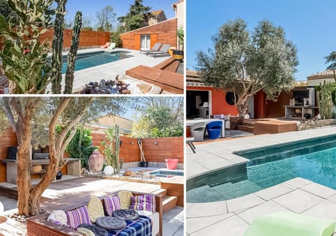 Patio, Garden, Dining area, Pool view