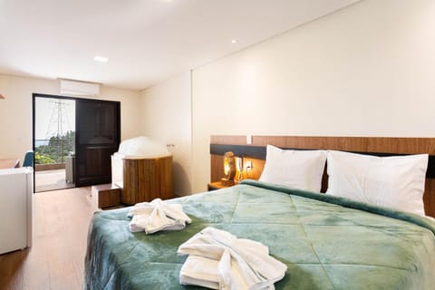 Bed, Hot Tub, Photo of the whole room, Bedroom, towels, air conditioner