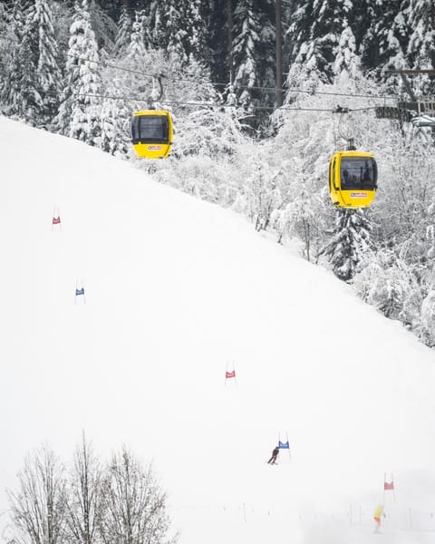 Skiing, Mountain view