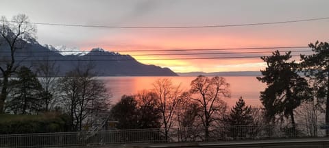 Lake view, Mountain view, Sunset