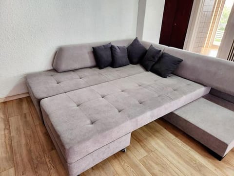 Bed, Living room, Seating area