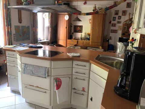 Kitchen or kitchenette, dishwasher, stove