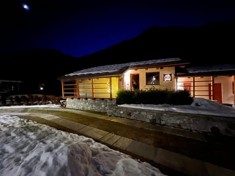 Property building, Night, Winter