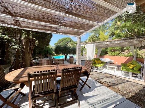 Patio, Dining area, Swimming pool