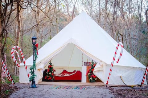 Candy Cane Glamp Yurt in the Woods Luxury tent in Columbia