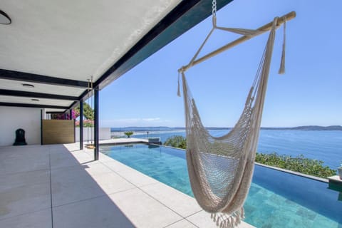 Patio, Natural landscape, View (from property/room), Pool view, Sea view, Swimming pool