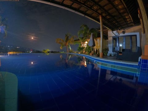 Night, Pool view, Swimming pool