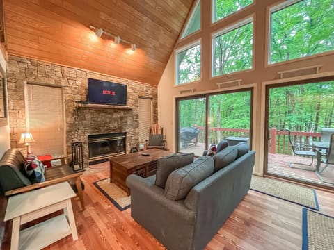 Kayaks Included Lakefront Home w Fire Pit Hot Tub Dock Chalet in Deep Creek Lake