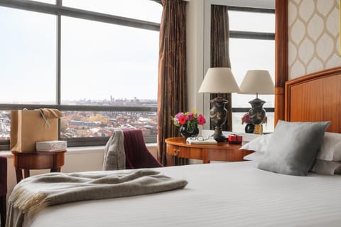 Bed, Bedroom, City view