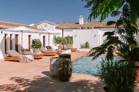 Property building, Pool view, Swimming pool, sunbed
