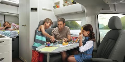 Living room, Dining area, Food, children, group of guests, Family